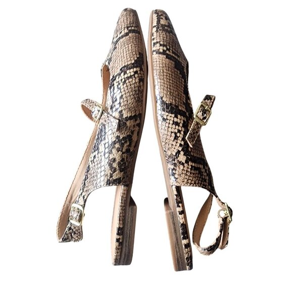 NEW Slingback Mary Jane Flats Brown Snake Women's 9 - Picture 8 of 15